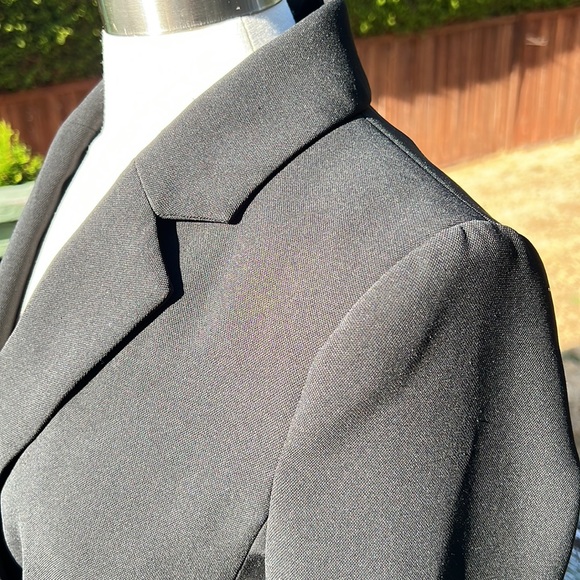 H&M Tailored Black Blazer double breasted 8 Suit Jacket Professional Work - Picture 3 of 10